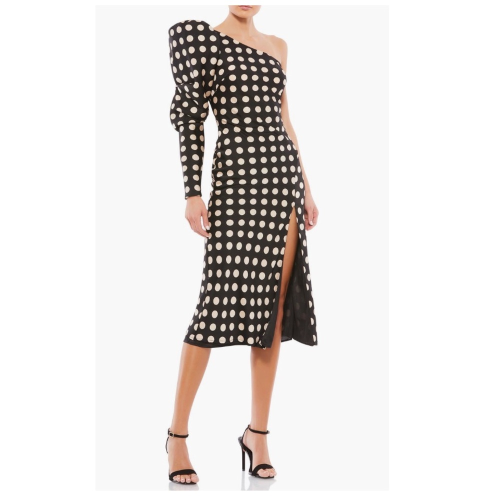 Elegant Black and White Polka Dot Dress